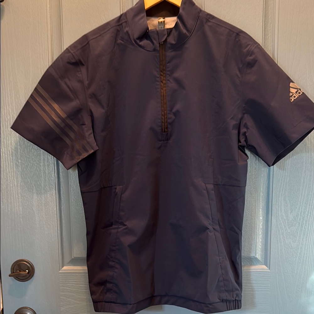 Adidas Men's Navy Blue Short Sleeve Rain Shirt